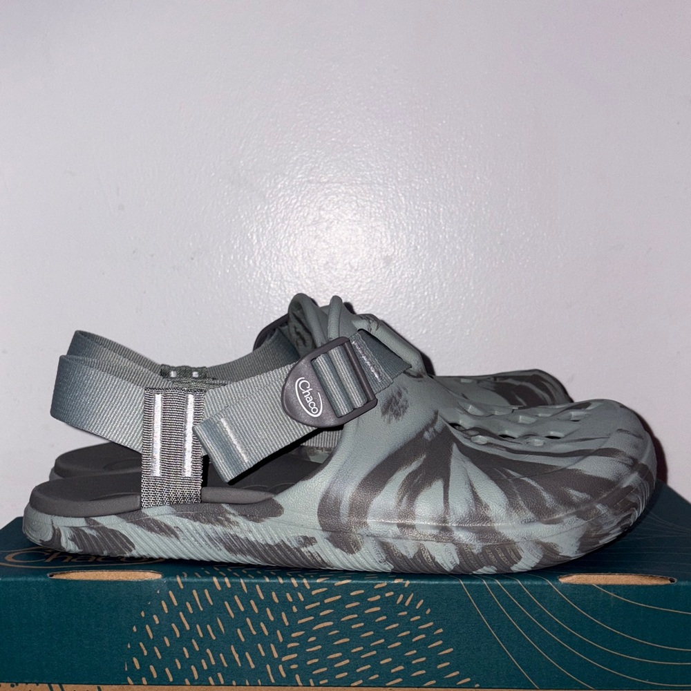 Chaco Gray Patterned Clogs With Adjustable Strap - image 3